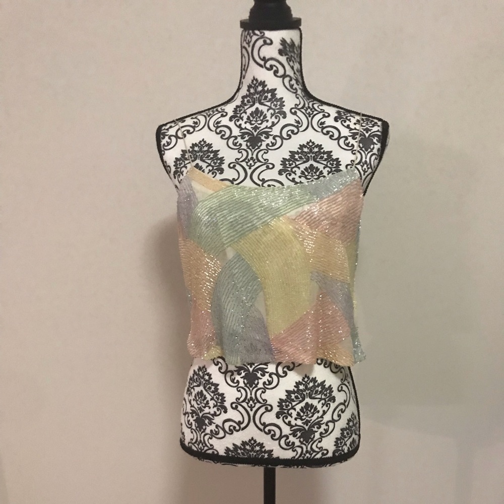 Sequins Spaghetti Strap Crop Top
